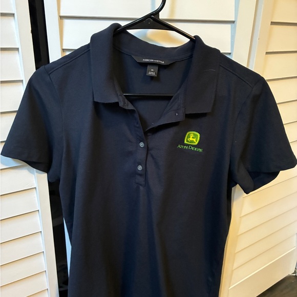 John Deere Tops - John Deere Navy Short Sleeve Polo with Green Logo